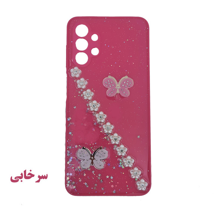 کاور لیمیا مدل فانتزی لنزدار پشت شیشه ای طرح اکلیلی و پروانه ای مناسب برای گوشی موبایل سامسونگ Galaxy A23