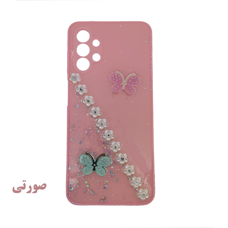 کاور لیمیا مدل فانتزی لنزدار پشت شیشه ای طرح اکلیلی و پروانه ای مناسب برای گوشی موبایل سامسونگ Galaxy A23