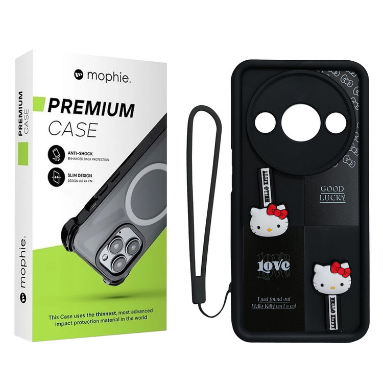 کاور موفی مدل Silicone Puffer Hello Kitty Strap مناسب برای گوشی موبایل شیائومی Redmi A3 2024 به همراه بند