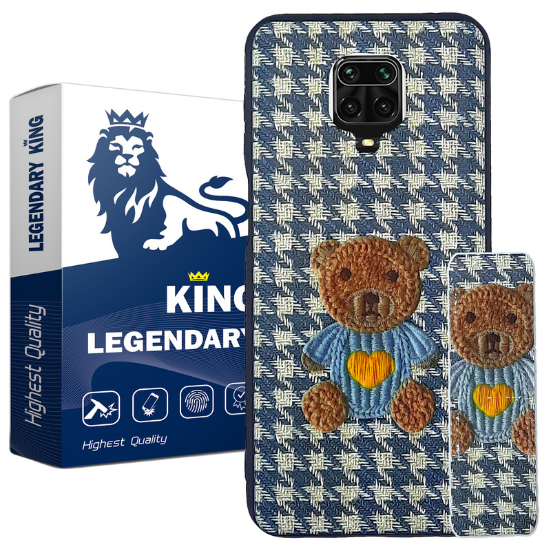 کاور لاین کینگ طرح خرس 3D مناسب برای گوشی موبایل شیائومی REDMI NOTE 9S به همراه پایه نگهدارنده