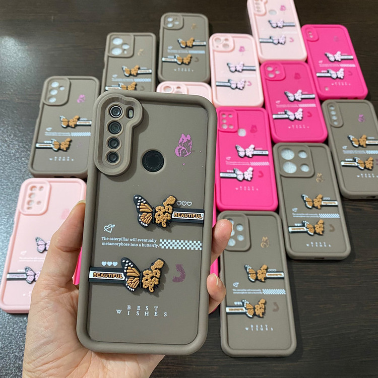 کاور مدل سولید طرح پروانه کد PH001 مناسب برای گوشی موبایل شیائومی Redmi Note 13PRO 4G / POCO M6PRO 4G