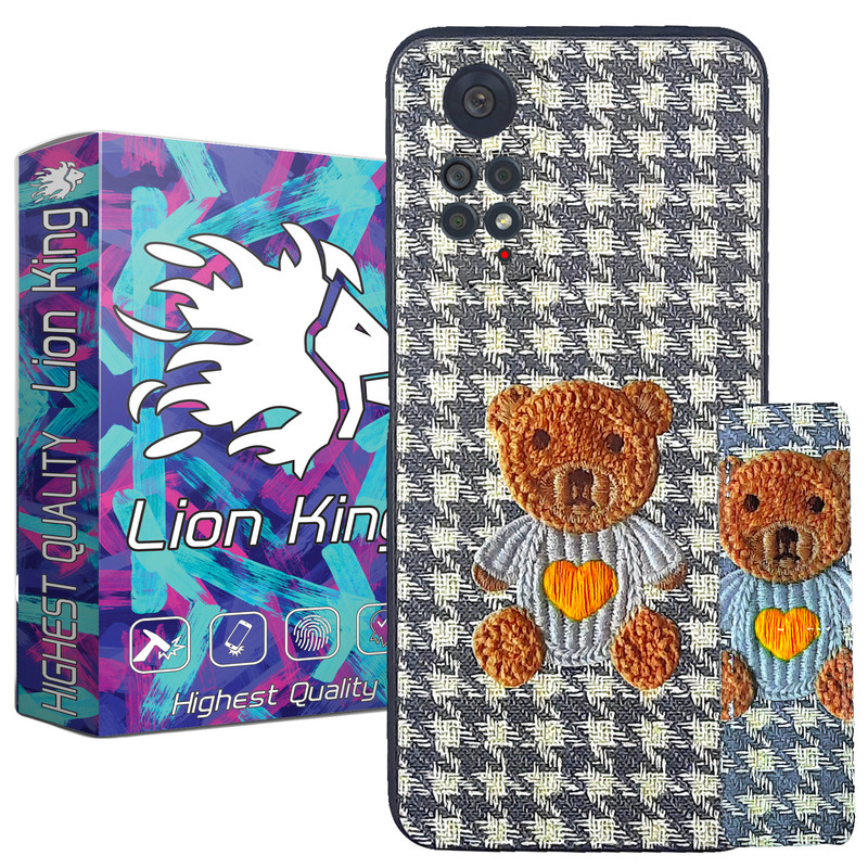 کاور لاین کینگ مدل طرح پارچه ای 3D مناسب برای گوشی موبایل شیائومی Redmi Note 11 Global / Note 11S به همراه پایه نگهدارنده