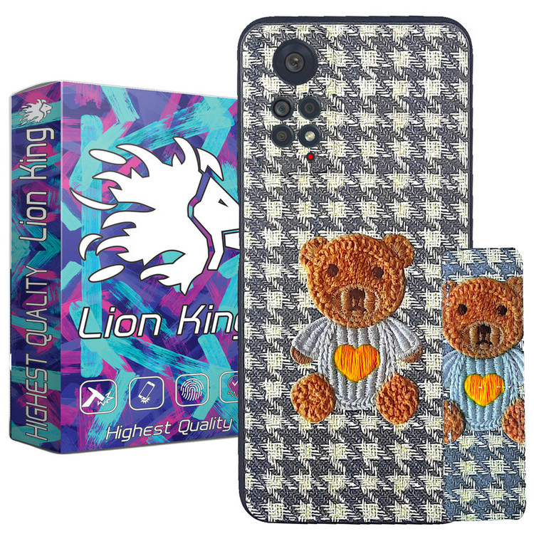 کاور لاین کینگ مدل طرح پارچه ای 3D مناسب برای گوشی موبایل شیائومی Redmi Note 11 Global / Note 11S به همراه پایه نگهدارنده