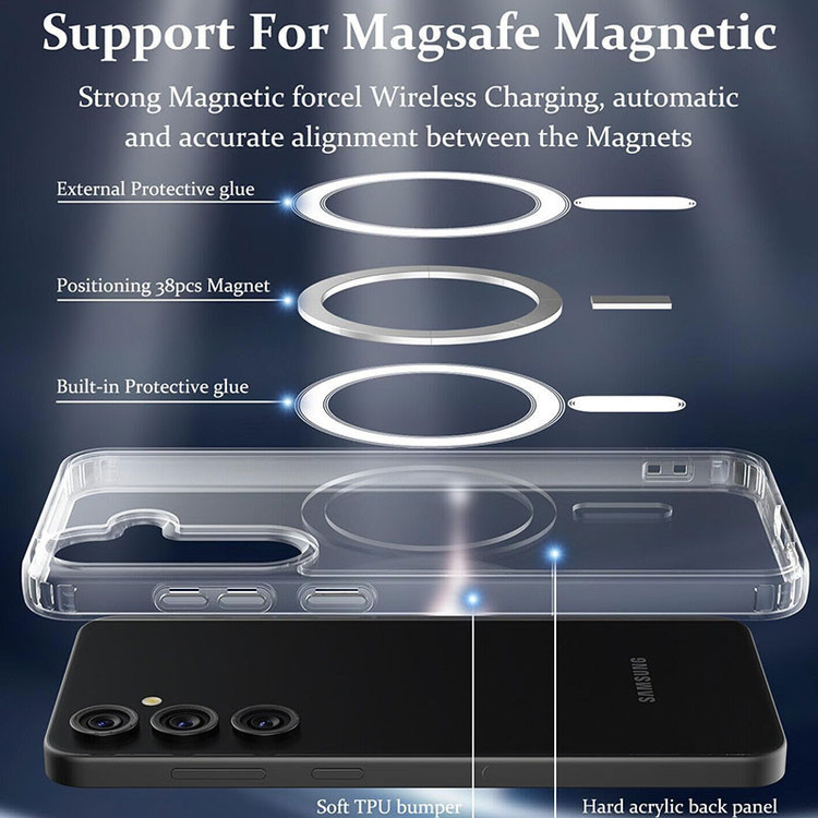 کاور مسیر مدل Clear Magnetic Magsafe مناسب برای گوشی موبایل سامسونگ Galaxy A55