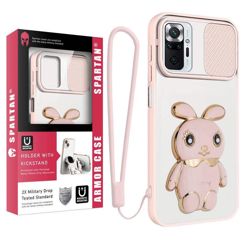 کاور اسپارتان مدل Camshield Bunny Opn مناسب برای گوشی موبایل شیائومی Redmi Note 10 Pro / Note 10 Pro Max به همراه بند نگهدارنده