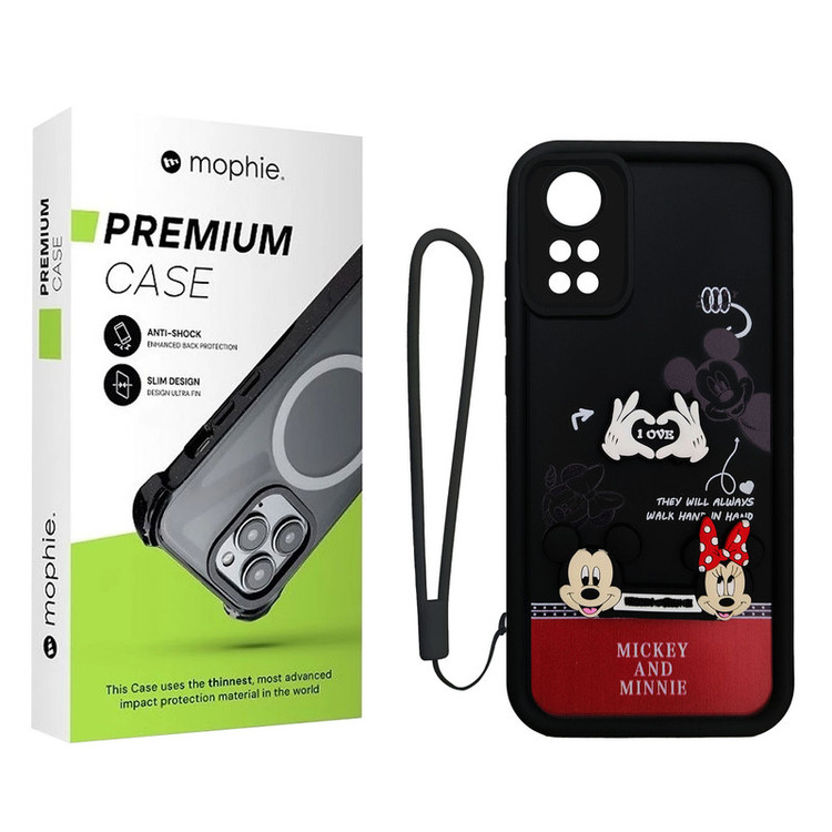 کاور موفی مدل Silicone Puffer Minni Mouse Strap مناسب برای گوشی موبایل شیائومی Redmi Note 12 Pro 4G / Note 11 Pro 4G به همراه بند