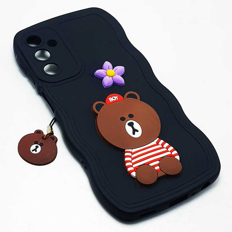 کاور قاب استایل مدل bear مناسب برای گوشی موبایل سامسونگ Galaxy A24 / A24 5G به همراه بندآویز