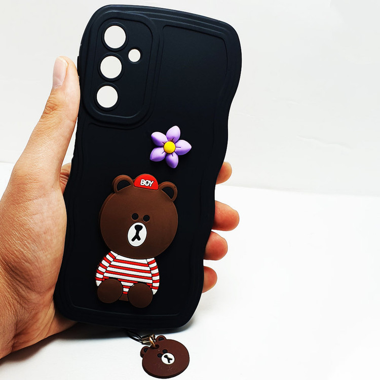 کاور قاب استایل مدل bear مناسب برای گوشی موبایل سامسونگ Galaxy A24 / A24 5G به همراه بندآویز