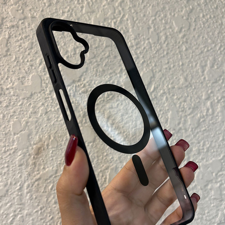 کاور مسیر مدل Clear Magnetic Black safe مناسب برای گوشی موبایل سامسونگ Galaxy A07