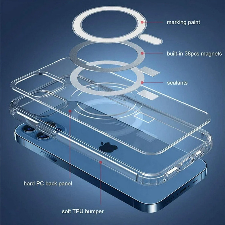 کاور بلو قاب مدل مگ سیف کد 01 مناسب برای گوشی موبایل اپل iPhone 13