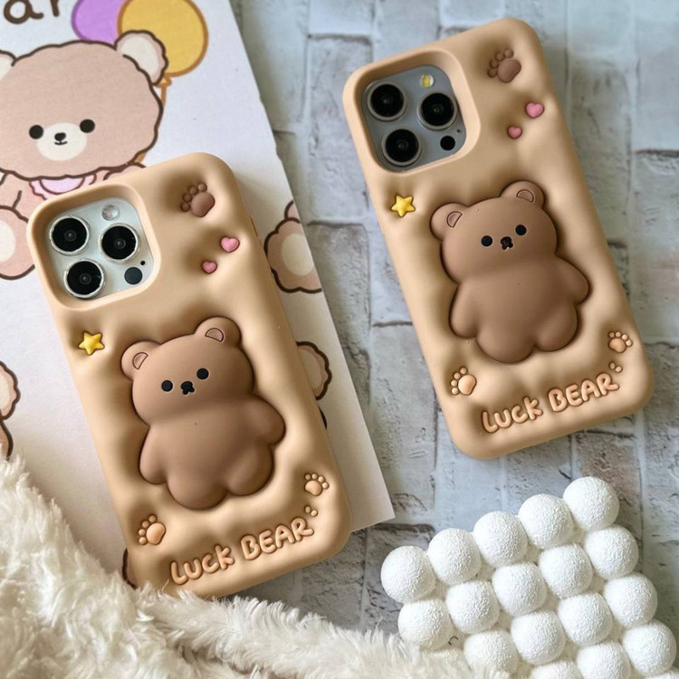 کاور طرح عروسک سلیکونی پاک کنی مدل iphone13 مناسب برای گوشی موبایل اپل Iphone 13 / 14 / 15