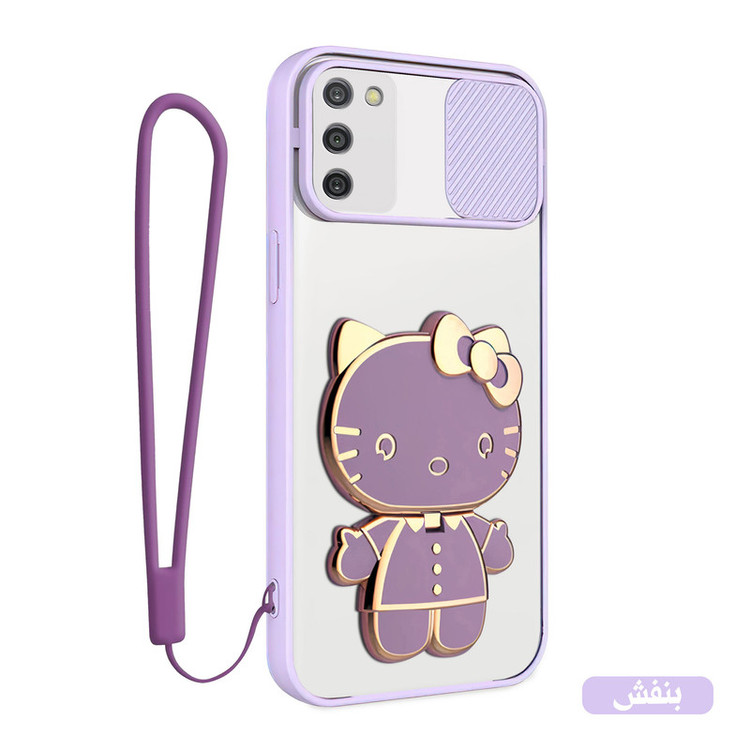 کاور اسپارتان مدل Camshield Kitty مناسب برای گوشی موبایل سامسونگ Galaxy A02s به همراه بند نگهدارنده