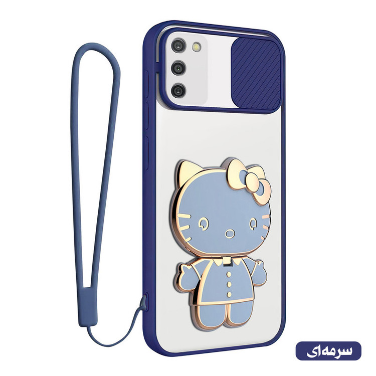 کاور اسپارتان مدل Camshield Kitty مناسب برای گوشی موبایل سامسونگ Galaxy A02s به همراه بند نگهدارنده