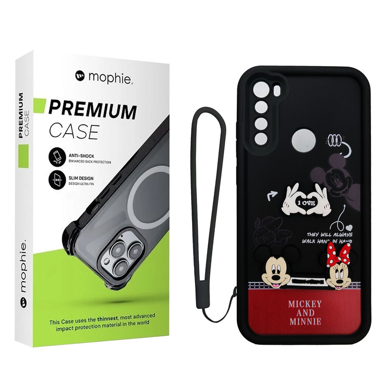 کاور موفی مدل Silicone Puffer Minni Mouse Strap مناسب برای گوشی موبایل شیائومی Redmi Note 8 به همراه بند