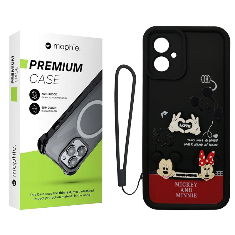 کاور موفی مدل Silicone Puffer Minni Mouse Strap مناسب برای گوشی موبایل موتورولا Moto G14 / G24 به همراه بند