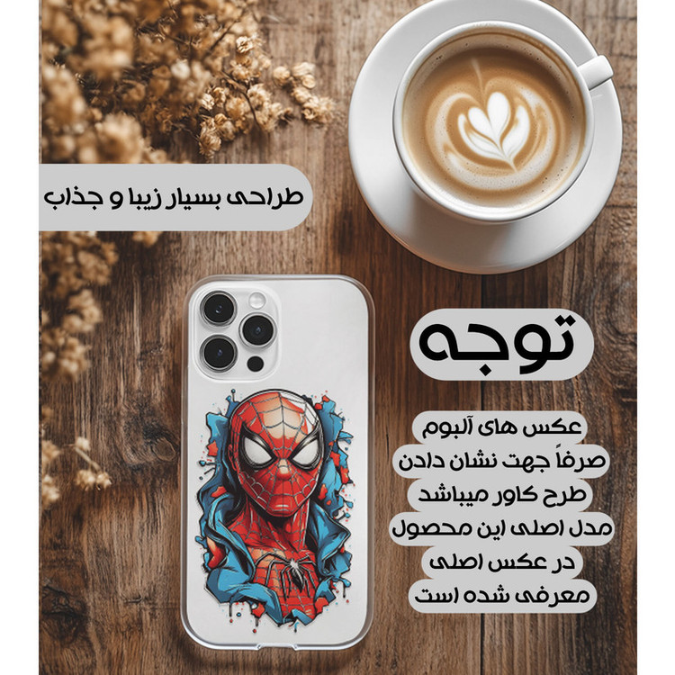 کاور یوریل مدل Clear کد 34 طرح اسپایدرمن مناسب برای گوشی موبایل سامسونگ Galaxy M33