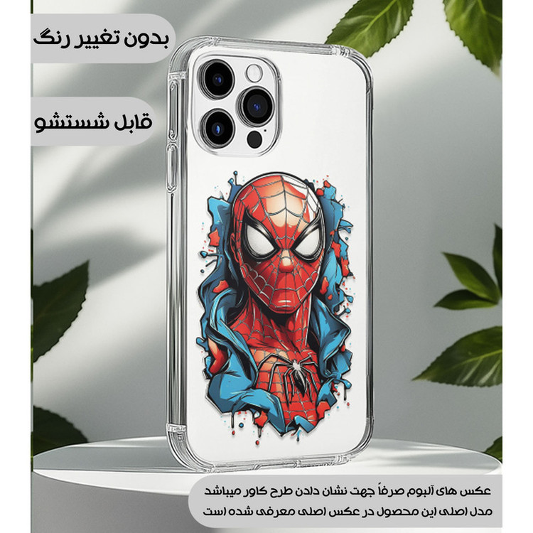کاور یوریل مدل Clear کد 34 طرح اسپایدرمن مناسب برای گوشی موبایل سامسونگ Galaxy M33