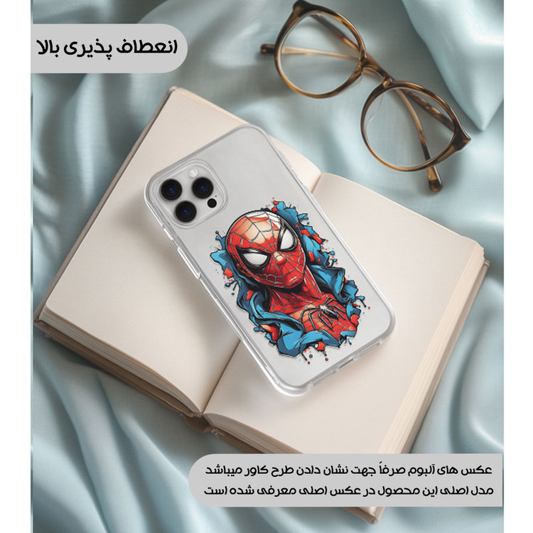 کاور یوریل مدل Clear کد 34 طرح اسپایدرمن مناسب برای گوشی موبایل سامسونگ Galaxy M33