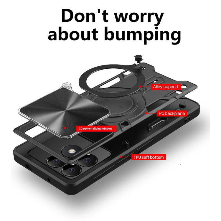 کاور اسپارتان مدل Magnet Ring Strap مناسب برای گوشی موبایل شیائومی Poco F6 Pro 5G به همراه بند آویز
