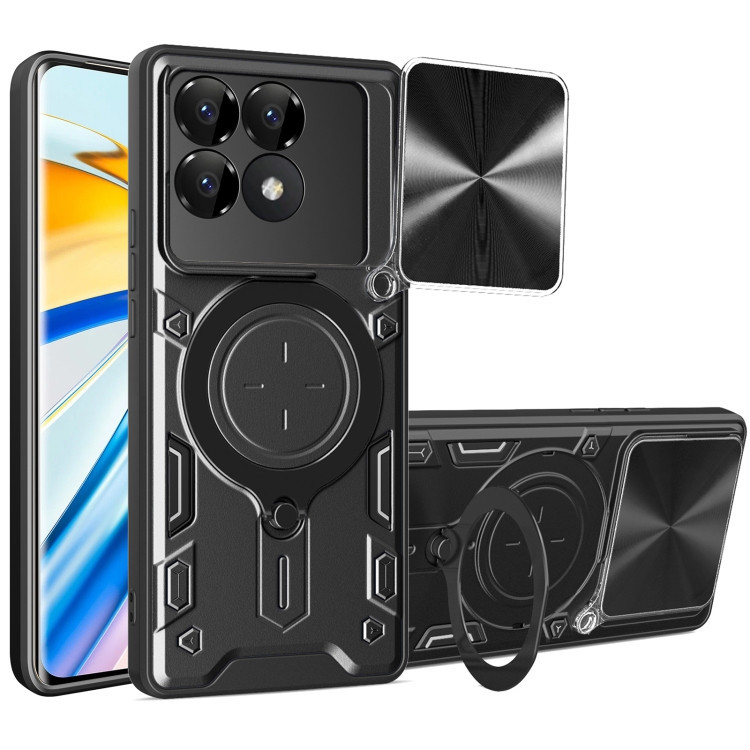 کاور اسپارتان مدل Magnet Ring Strap مناسب برای گوشی موبایل شیائومی Poco F6 Pro 5G به همراه بند آویز