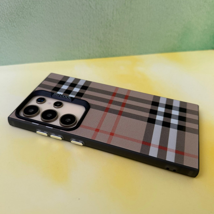 کاور مدل so cool طرح Burberry مناسب برای گوشی موبایل سامسونگ Galaxy S23 Ultra