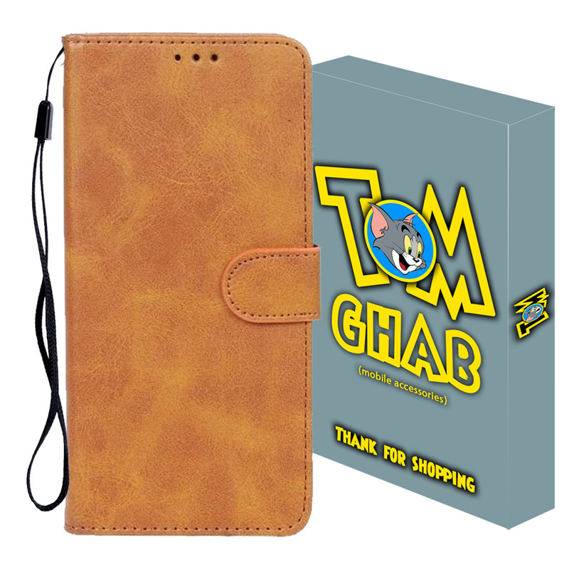 کیف کلاسوری تام قاب مدل چرم لاکچری مناسب برای گوشی موبایل سامسونگ Galaxy A10 به همراه بند آویز
