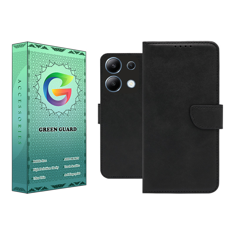 کیف کلاسوری گرین گارد مدل چرمی مگنتی کد Black-BB101 مناسب برای گوشی موبایل شیائومی Redmi Note 13 4G