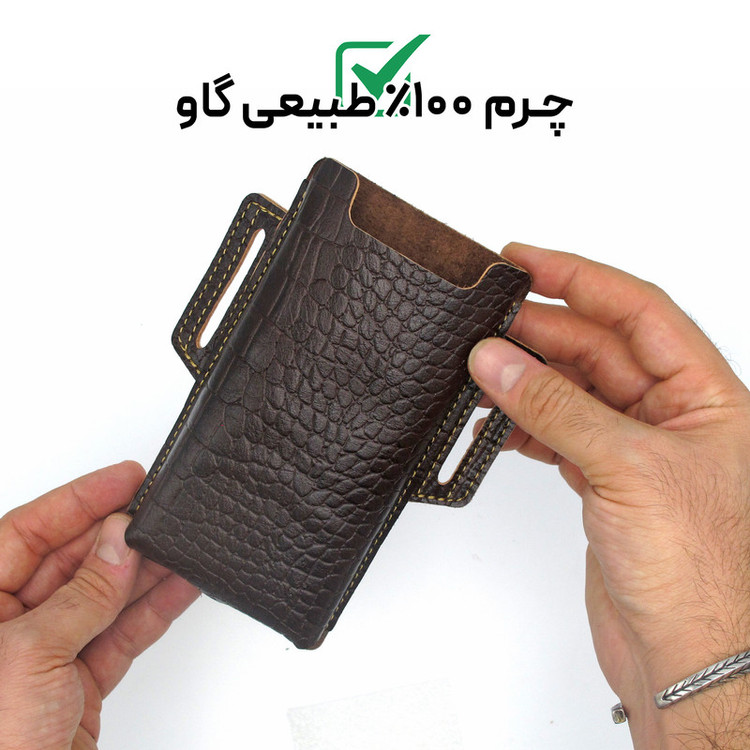 کیف کمری مدل چرم طبیعی کد FTH-M1C مناسب برای گوشی موبایل تا سایز 7 اینچ