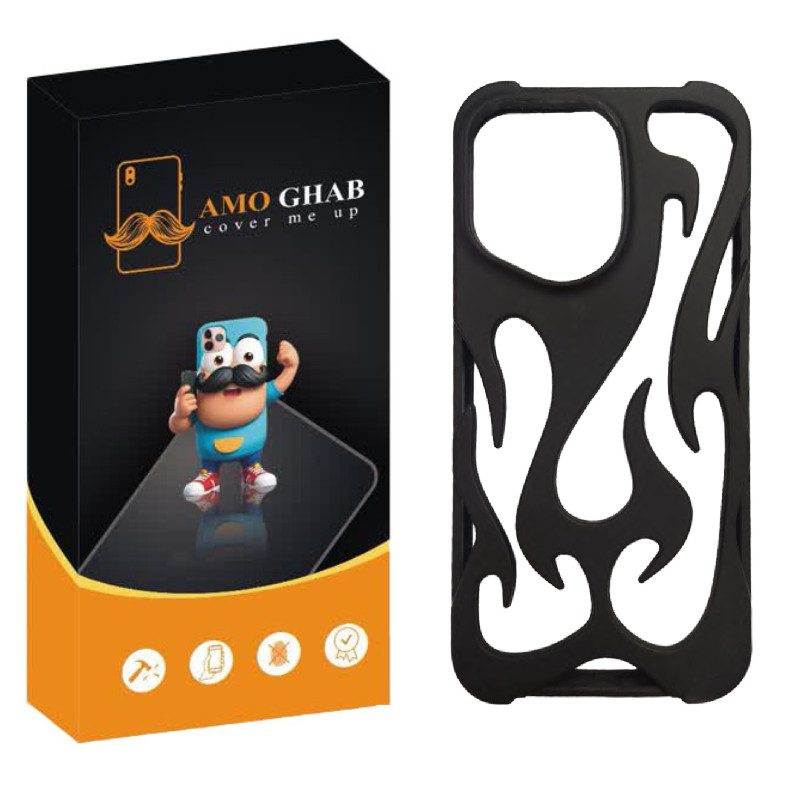 کاور عمو قاب مدل شعله آتش مناسب برای گوشی موبایل اپل iPhone 15