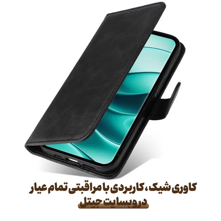 کیف کلاسوری طرح چرمی مناسب برای گوشی موبایل شیائومی redmi note 14 pro 4G