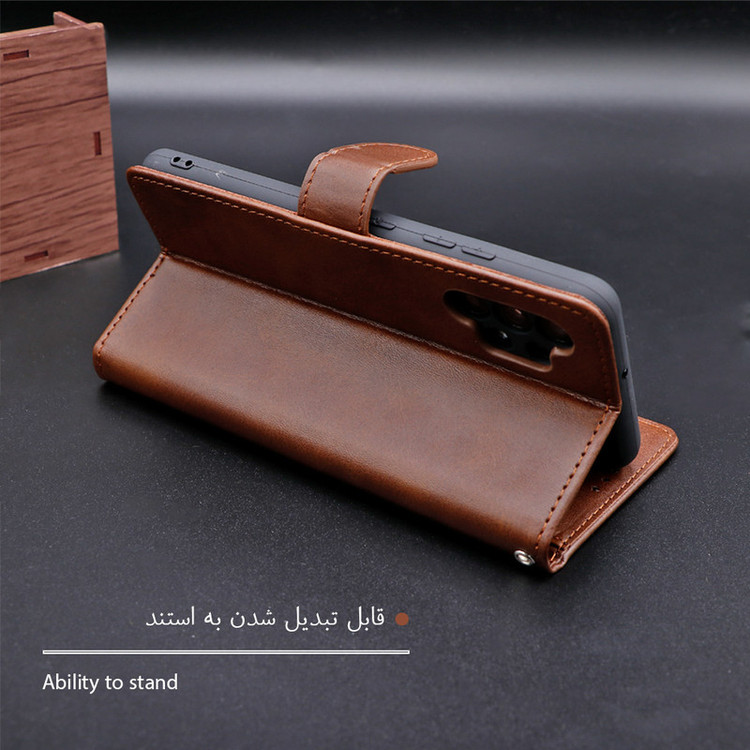 کیف کلاسوری گرین گارد طرح چرمی مدل Landing کد 02 مناسب برای گوشی موبایل شیائومی Redmi Note 13 4G به همراه بند آویز