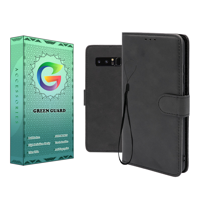 کیف کلاسوری گرین گارد طرح چرمی مدل Landing مناسب برای گوشی موبایل سامسونگ Galaxy Note 8 به همراه بند آویز