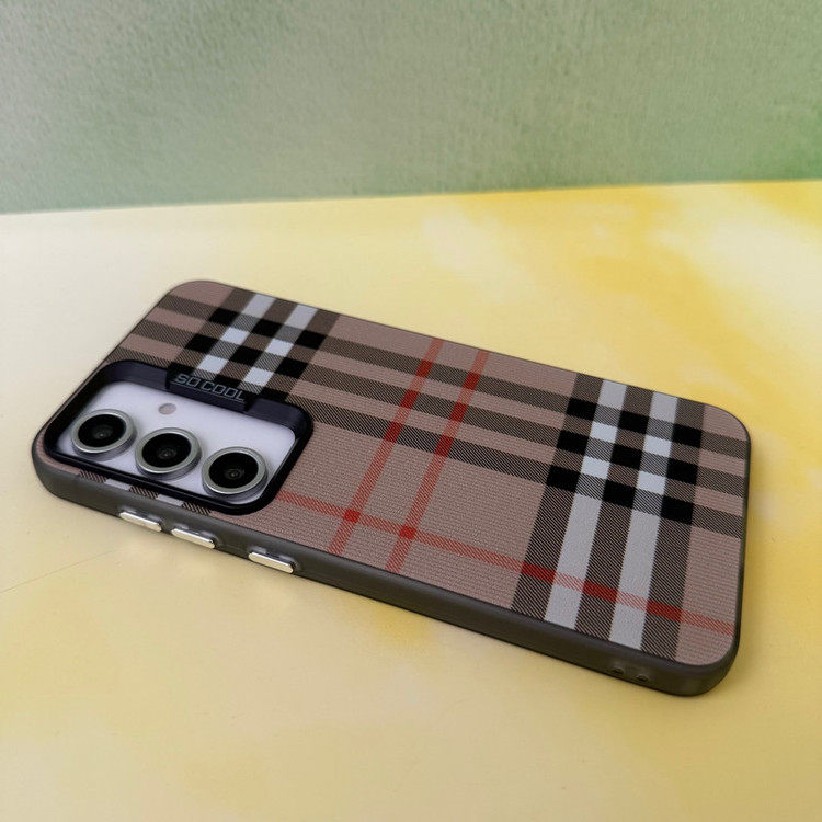 کاور مدل so cool طرح Burberry مناسب برای گوشی موبایل سامسونگ Galaxy S24 FE