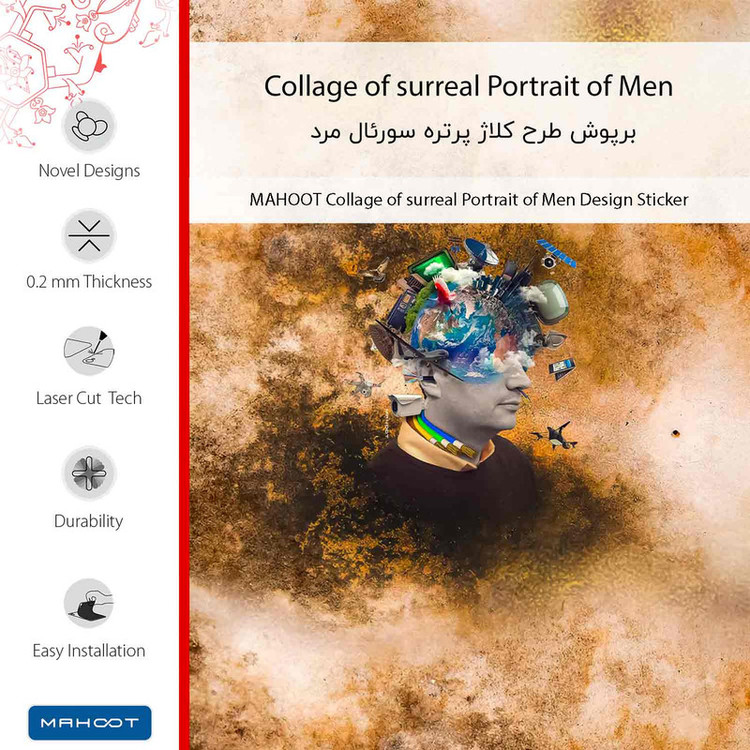 برچسب پوششی ماهوت مدل Collage of surreal Portrait of Men مناسب برای گوشی موبایل شیائومی Redmi Note 13 Pro 4G
