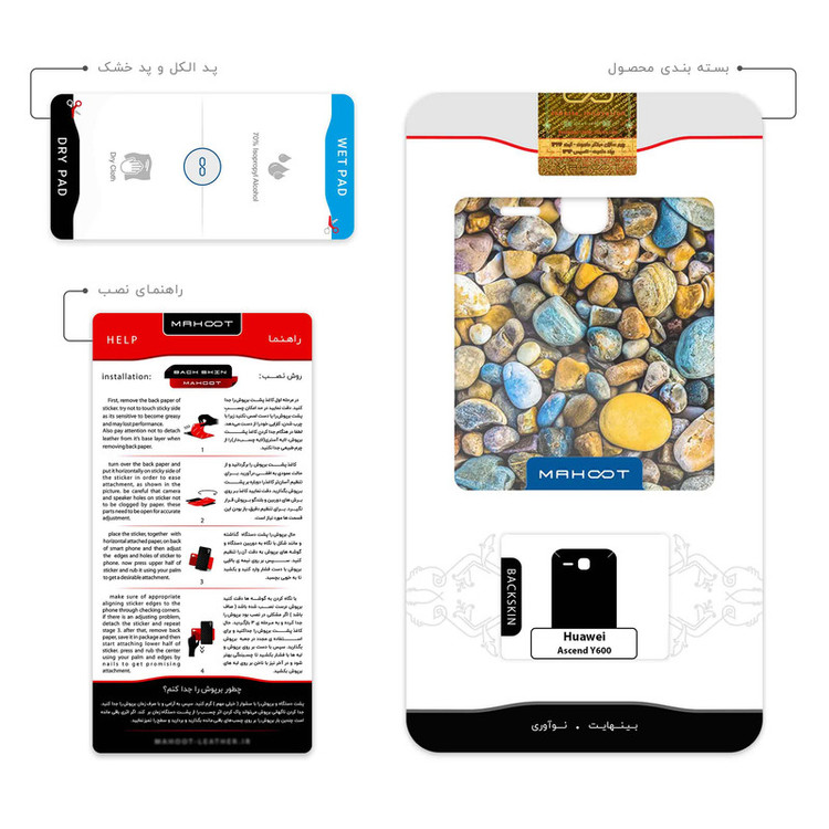 برچسب پوششی ماهوت مدل River rocks مناسب برای گوشی موبایل هوآوی Ascend Y600