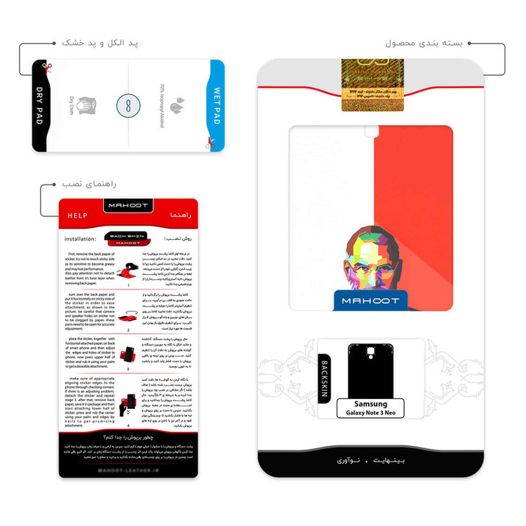 برچسب پوششی ماهوت مدل 1 Collage of Steve Jobs مناسب برای گوشی موبایل سامسونگ Galaxy Note 3 Neo