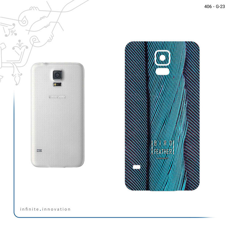 برچسب پوششی ماهوت مدل Turquoise feathers مناسب برای گوشی موبایل سامسونگ Galaxy S5