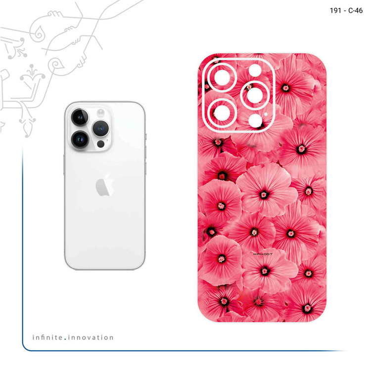 برچسب پوششی ماهوت مدل Pink_Flower مناسب برای گوشی موبایل اپل iPhone 14 Pro