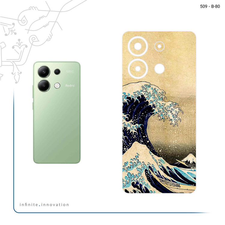 برچسب پوششی ماهوت مدل The Great Wave off Kanagawa of Hokusai مناسب برای گوشی موبایل شیائومی Redmi Note 13 4G