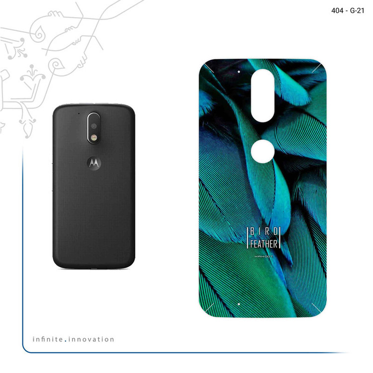 برچسب پوششی ماهوت مدل Green Feather مناسب برای گوشی موبایل موتورولا Moto G4