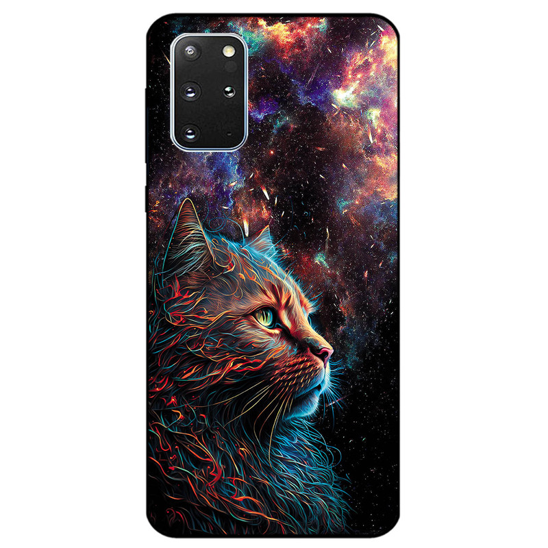 کاور مگافون طرح گربه کهکشانی مدل 4203 مناسب برای گوشی موبایل سامسونگ Galaxy S20 Plus