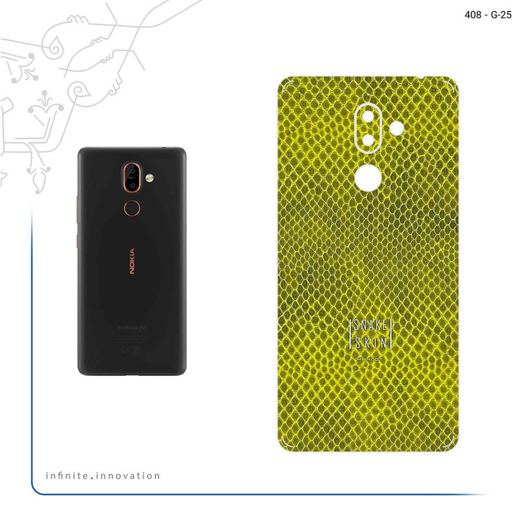 برچسب پوششی ماهوت مدل Yellow Snake Skin مناسب برای گوشی موبایل نوکیا 7 Plus