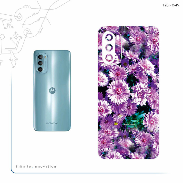 برچسب پوششی ماهوت مدل Purple_Flower مناسب برای گوشی موبایل موتورولا Moto G52