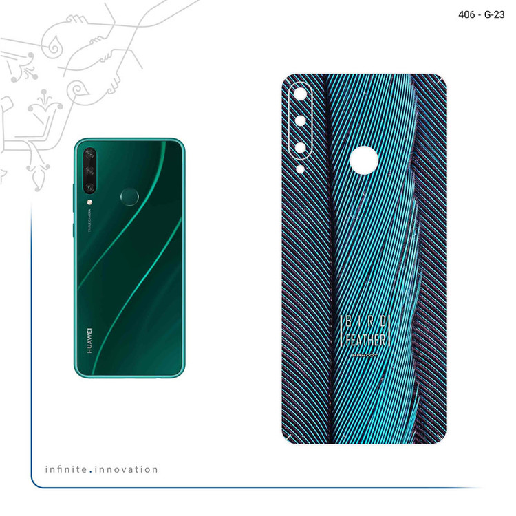 برچسب پوششی ماهوت مدل Turquoise feathers مناسب برای گوشی موبایل هوآوی Y6p