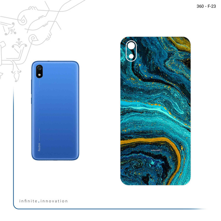 برچسب پوششی ماهوت مدل Turquoise marblewith golden streaks مناسب برای گوشی موبایل شیائومی Redmi 7A