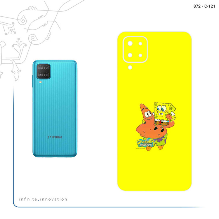 برچسب پوششی ماهوت مدل SpongeBob SquarePants مناسب برای گوشی موبایل سامسونگ Galaxy F12