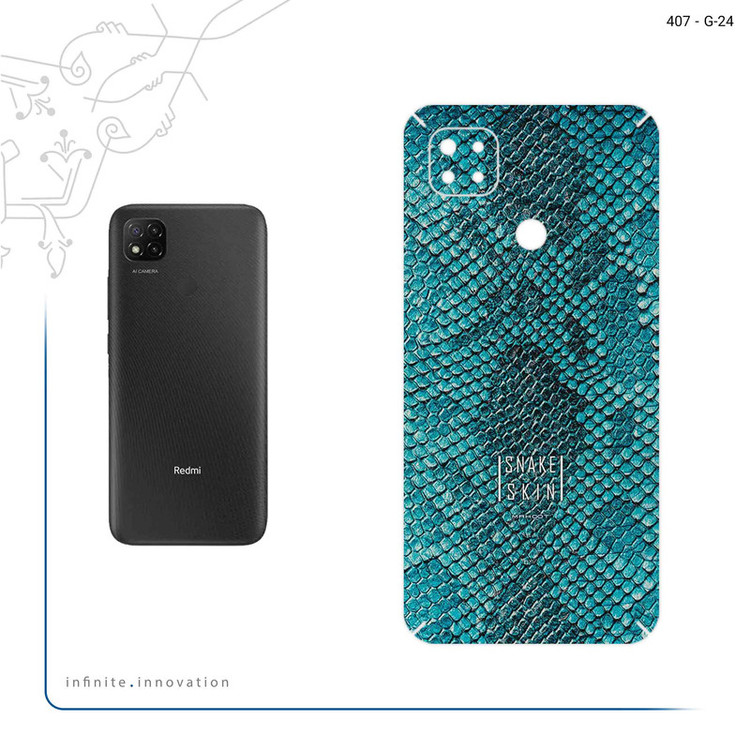 برچسب پوششی ماهوت مدل Blue Snake Skin مناسب برای گوشی موبایل شیائومی Redmi 9 Activ