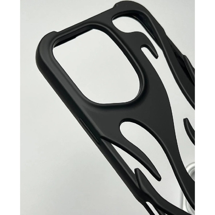 کاور شارک قاب مدل شعله آتش سیلیکونی مناسب برای گوشی موبایل اپل iPhone 15