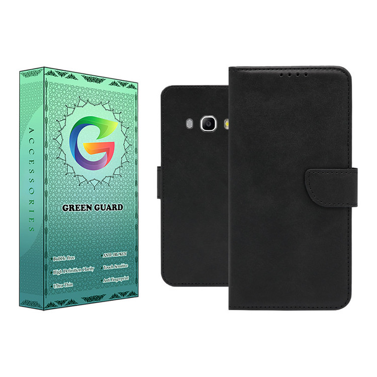کیف کلاسوری گرین گارد مدل چرمی مگنتی کد Black-BB101 مناسب برای گوشی موبایل سامسونگ Galaxy J7 2016