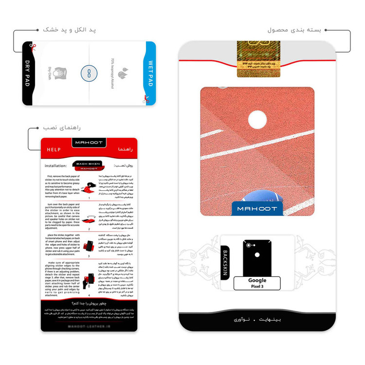 برچسب پوششی ماهوت مدل Rugby football مناسب برای گوشی موبایل گوگل Pixel 3